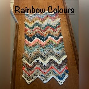 ‘Rainbow Colours’ upcycled fabric rugs
